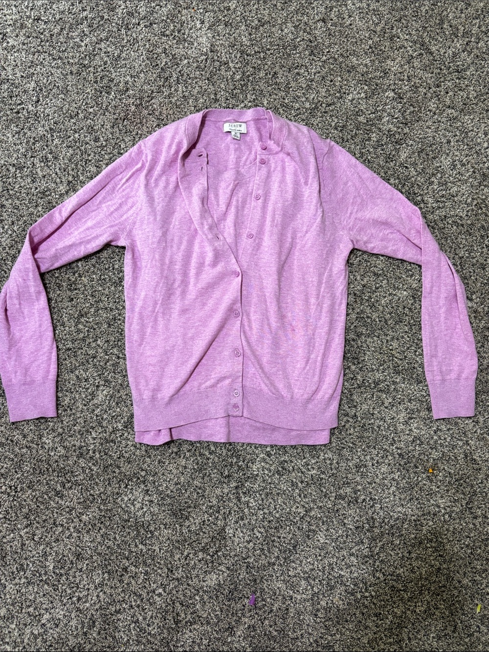 J. Crew Lavender Button-Front Lightweight Cardigan